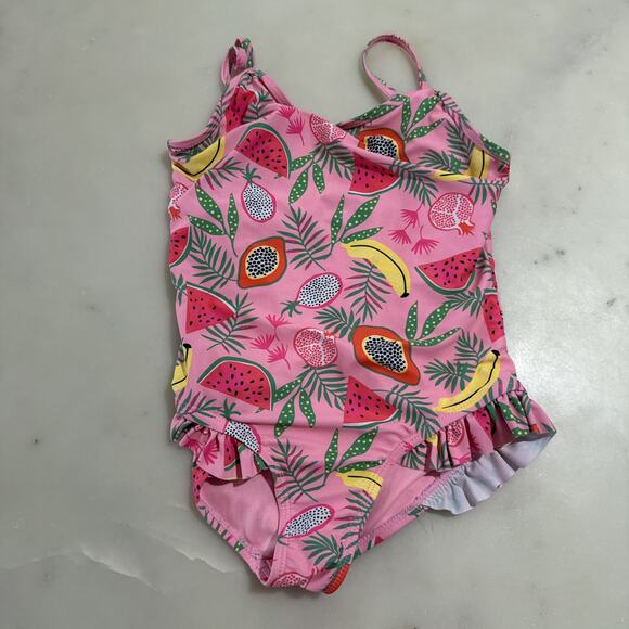 bmagical Other - BMagical Swimsuit Girl’s 8 One Piece Tropical Fruits Pink Palm Leaf Ruffled